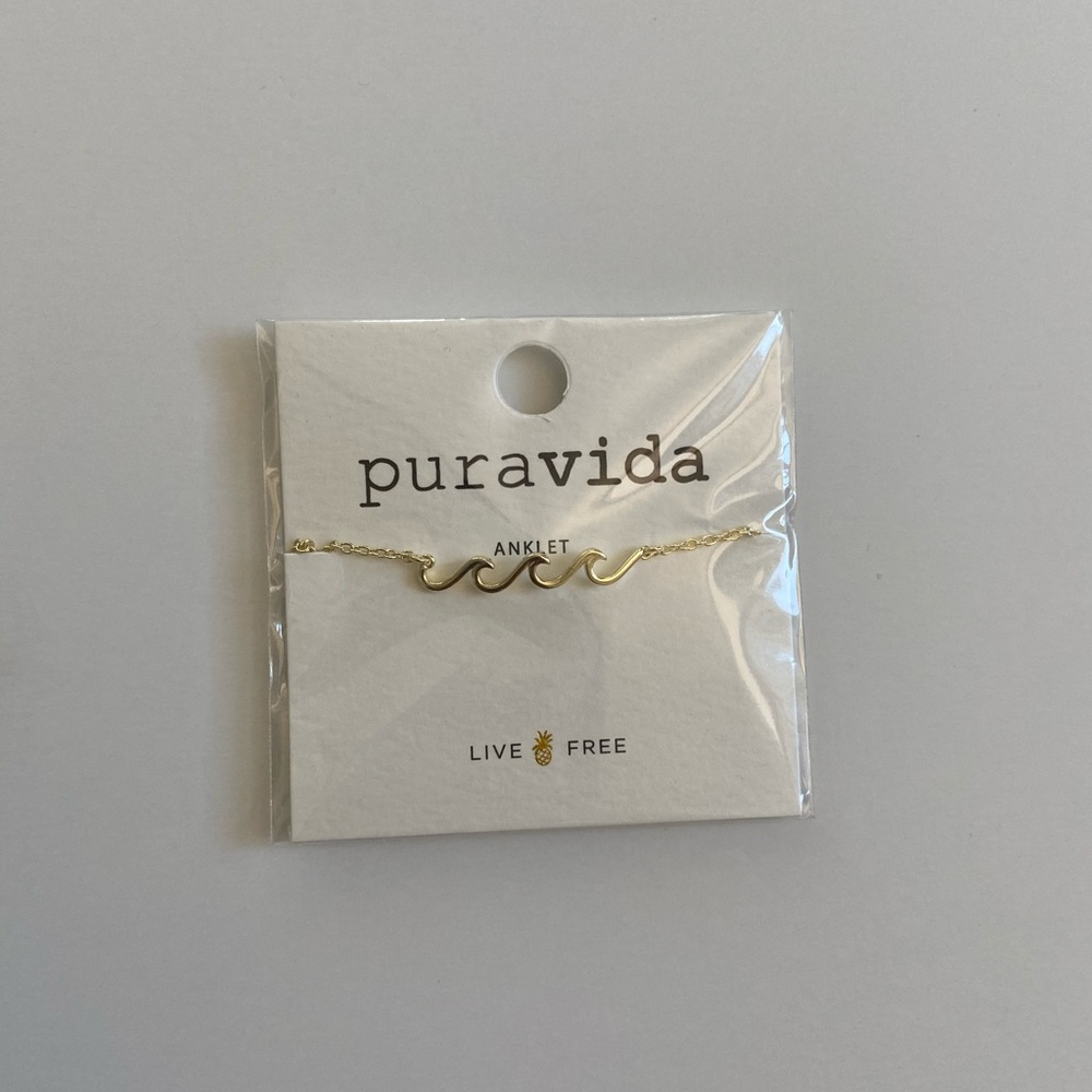 Puravida Gold Wave Anklet